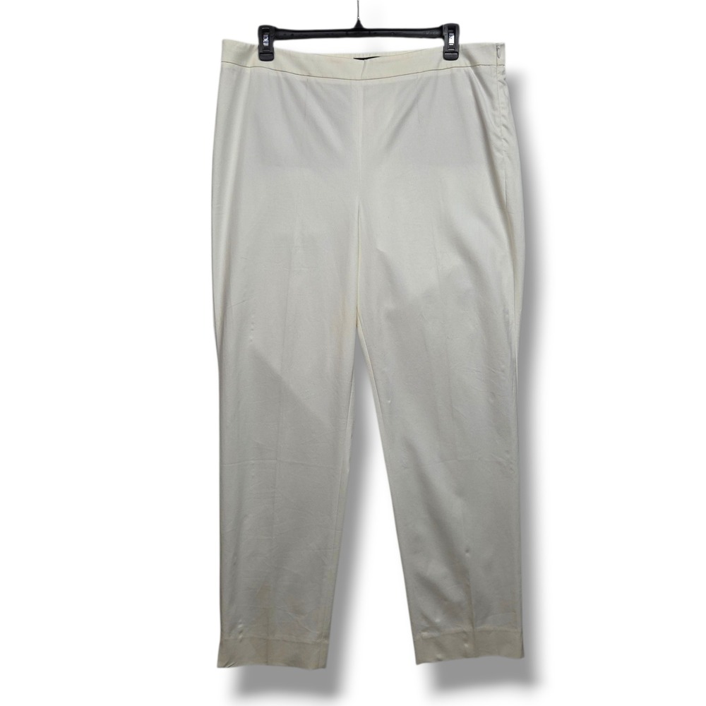 Talbots Chatham Ankle Pant Women 18 STAIN Slim Leg Trouser High Rise Side Zipper